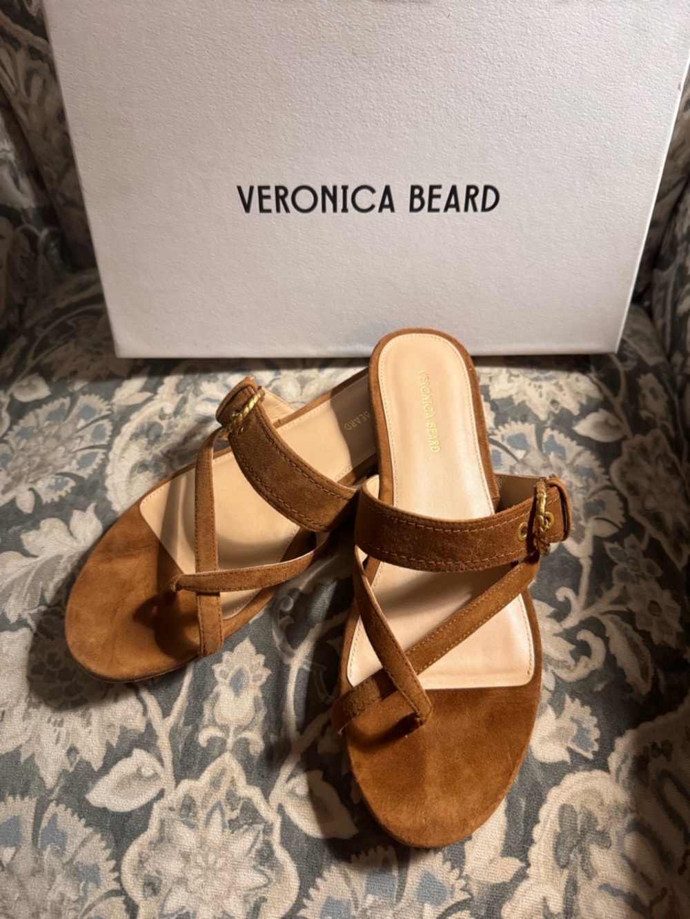 Veronica Beard Salva Sandals Caramel 8